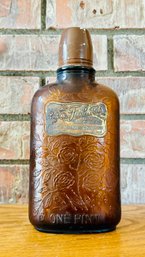 Vintage Four Roses Whiskey Prohibition Era Embossed Glass Bottle