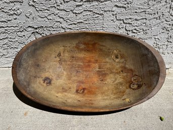 Rustic Wooden Trencher Dough Bowl