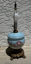 Antique Victorian Hurricane Electrified Oil Lamp BASE ONLY