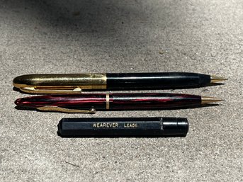 Pair Of Wearever & Sheaffer Pencils With Lead Case