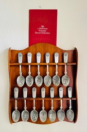 American Colonies Spoon Collection Including Wood Spoon Holder