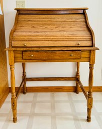 Vintage Wood Roll Top Desk