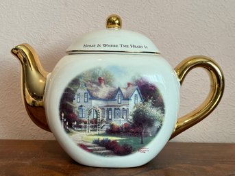 Rare Thomas Kinkade Home Is Where The Heart Is Tea Pot
