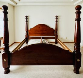 Vintage Wood Four Post King Bed Frame