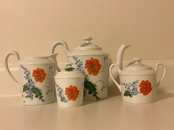 Ceralene Pavot Poppy Limoges Tea Set