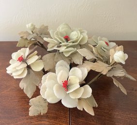 Vintage Carved Jade Flower Centerpiece