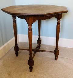 Vintage Octagonal Wood Table