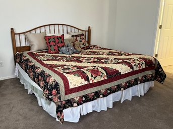King Sized Mattress Incl. Wood Headboard, Quilt Comforter, And More!