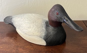 Carved Wooden Duck - Signed