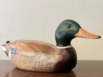 Carved Mallard Duck - Signed Kissy