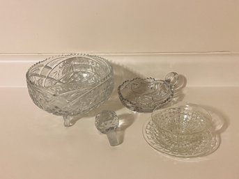 Variety Of Glass Bowls And Wine Bottle Cork