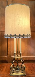 Large Brass Stiffel Table Lamp - 4 Candle Design