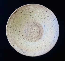 Signed Specked Glazed Pottery Bowl