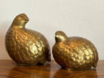 Pair Of Ceramic Partridge Bird Figurines