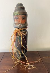 Primitive Carved Wooden Santa