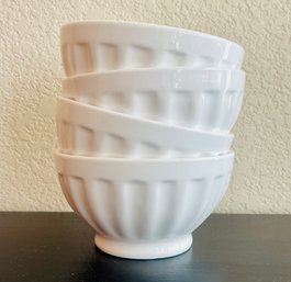 4 White Porcelain Bowls