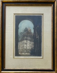 Vienna Bergtor Etching By Luigi Kasimir - Framed Print