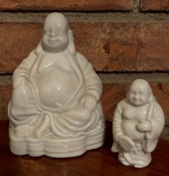 Pair Of Happy And Lucky Buddha Figurines