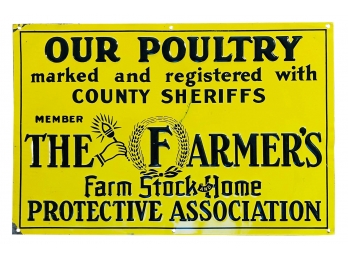 Vintage Farm Stock And Home Protective Association Metal Sign