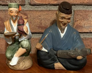 Pair Of Painted Figurines From Japan