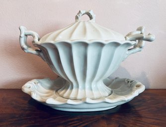 Vintage 1920s Redcliff Ironstone White Glazed Tureen And Underplate