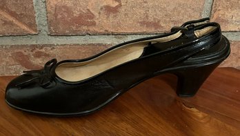 Black Leather Heels Size 8