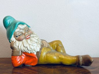 Vintage Ceramic Sleeping Garden Gnome
