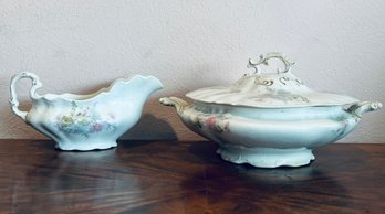Colonial Porcelain Bowl And Gravy Boat By The Homer Laughlin China Company