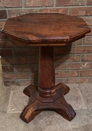 Wooden Hexagonal End Table 1 Of 2