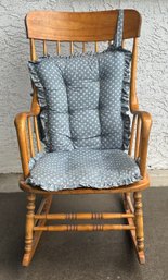 Antique Wooden Padded Rocker