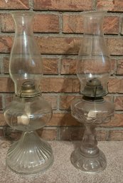 Pair Of Glass Oil Lamps 1 Of 2