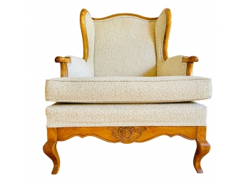 Vintage Wingback Chair With Custom Upholstery