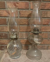 Pair Of Glass Oil Lamps 2 Of 2