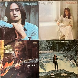 LPs - James Taylor, Carly Simon, John Denver Vinyl Records