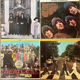 LPs - The Beatles: Rubber Soul, Abbey Road, Sgt Peppers Lonely Hearts Club Band, Hey Jude Vinyl Records