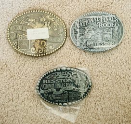 NFR Belt Buckles 1990, 1998, 50th Anniversary