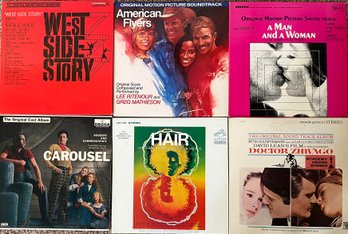 LPs - Soundtracks: Carousel, West Side Story, Hair, American Flyers, Doctor Zhivago, A Man & A Woman OST