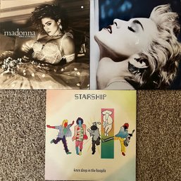 LPs - Madonna: True Blue & Like A Virgin, Starship: Knee Deep In The Hoopla Vinyl Records