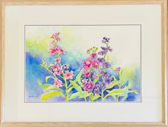 Claudette Danbury Signed Framed Watercolor Painting