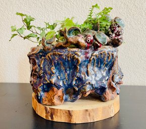 Live Plants In Art Pot
