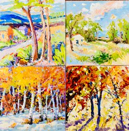 4 Jim Barker Signed Landscapes Acrylic Paintings