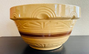 Large RRP Robinson-Ransbottom Roseville OH Pottery Bowl Vintage Primitive Farmhouse Yellow Ware Dough Bowl