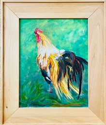 Marcy Silverstein Rooster I Oil Painting On Canvas In Frame