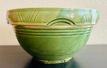 Antique McCoy Green Yellow Ware Mixing Bowl
