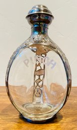 Haigs Pinch Whiskey 3-Sided Bottle, Sterling Silver Overlay