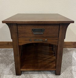 Wood Mission-Style Side Table (2 Of 2)