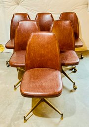 6 PC Lot Of Brody Seating Company Brown Chairs