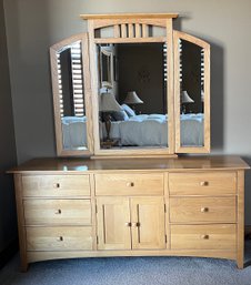 Wood Dresser With Mirror