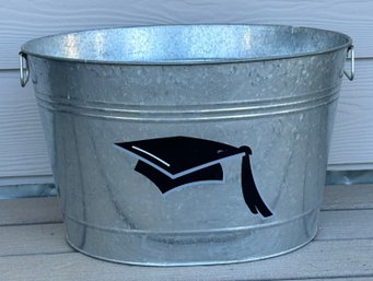 Metal Beverage Bucket W/ Graduation Cap