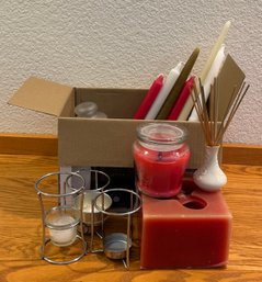 Candle Lot With Various Types Of Candles And Scents